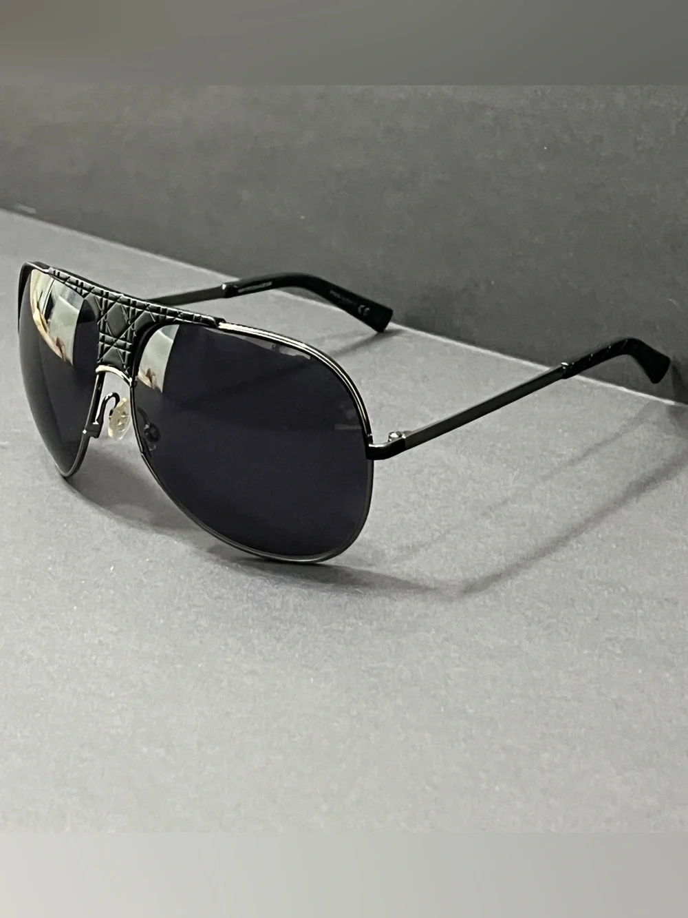 Dior Black Aviator Sunglasses with Dark Lenses